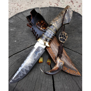 КІГОТЬ ВЕДВЕДЯ ніж ручної роботи майстра Павла Гончаренка, купити замовити в Україні, сталь REX121, 68 HRC. Photo 2